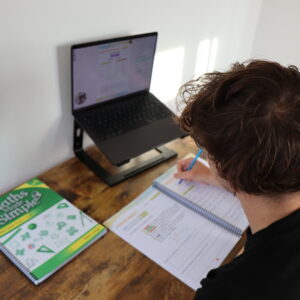 Student taking an online maths grind